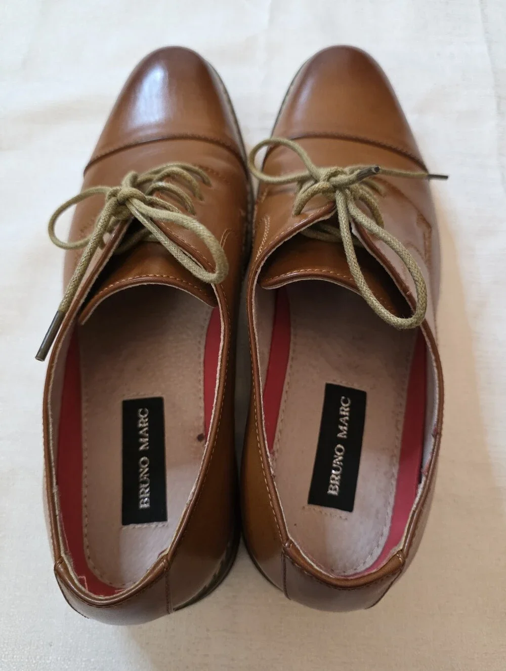 Bruno Marc Prince-6 Men's Oxford Dress Shoes Cap Toe Tan Brown Size Men's 10.5